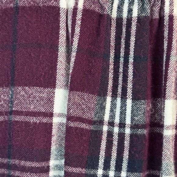 Lane Bryant Purple Plaid Button Front Peplum Tunic Top 26/28 - Picture 4 of 14